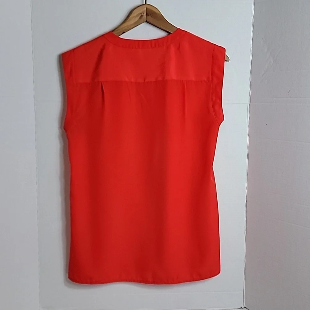 J. Crew Women's Red 1/2 Button Sleeveless Top, 2 - Picture 2 of 7